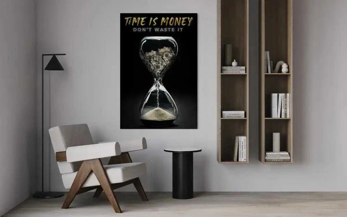 Time is money - Leinwandbild Motivation - - 120x160 cm 150x200 cm 20x30 cm 40x60 cm 60x90 cm 80x120 cm black canvas Common Areas in Educational Institutes Entrepreneurial Spaces Foto auf Leinwand Home Decor Inspirational Spaces leinwandbilder leinwandbilder motivation leinwanddeko luxury canvas mindset canvas motivation canvas motivation poster motivation wandbild motivational Office Decor Study Room Decor text time is money motivation time is money wallart wall art wandbilder