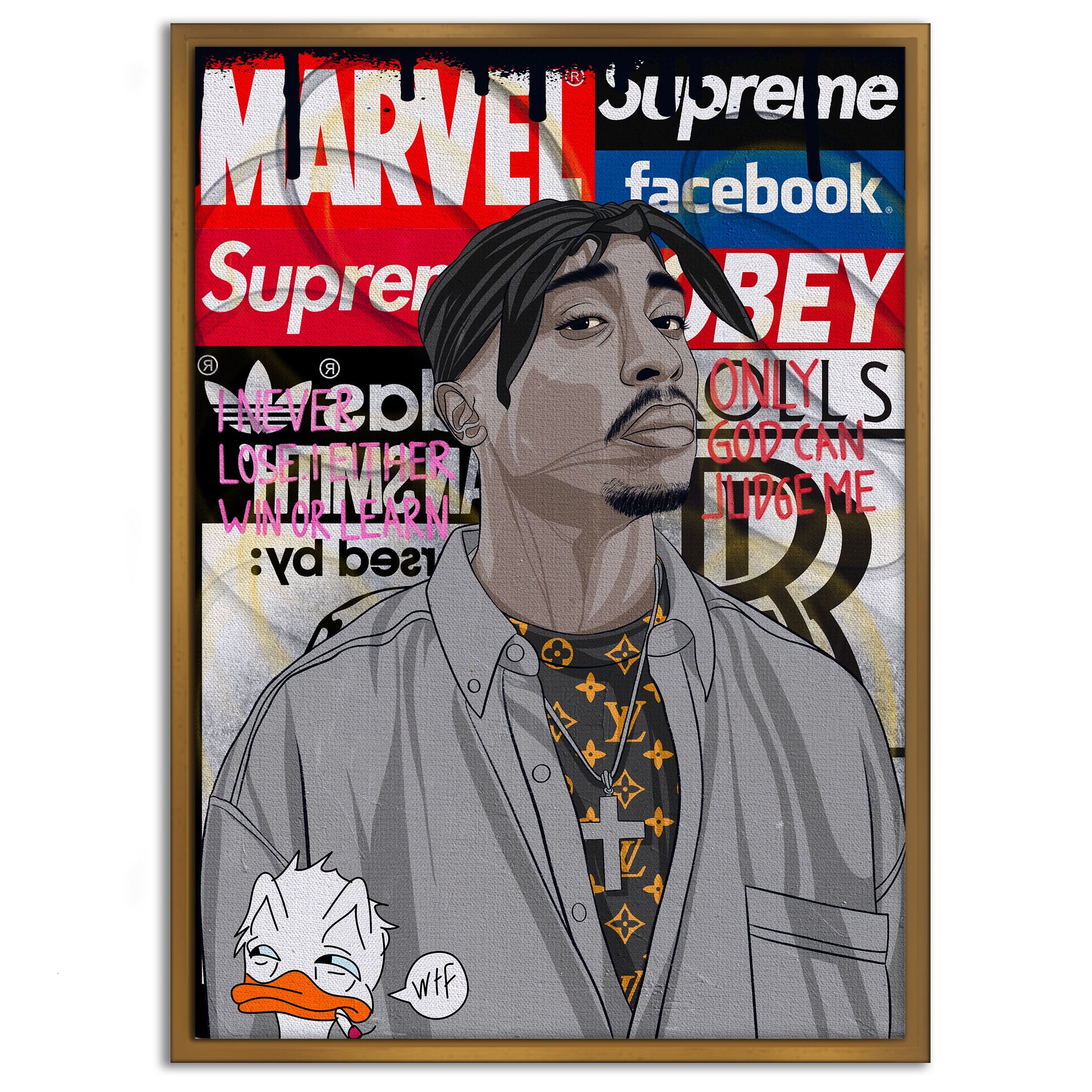 Tupac - Leinwandbild Pop Art Mildwords Canvas