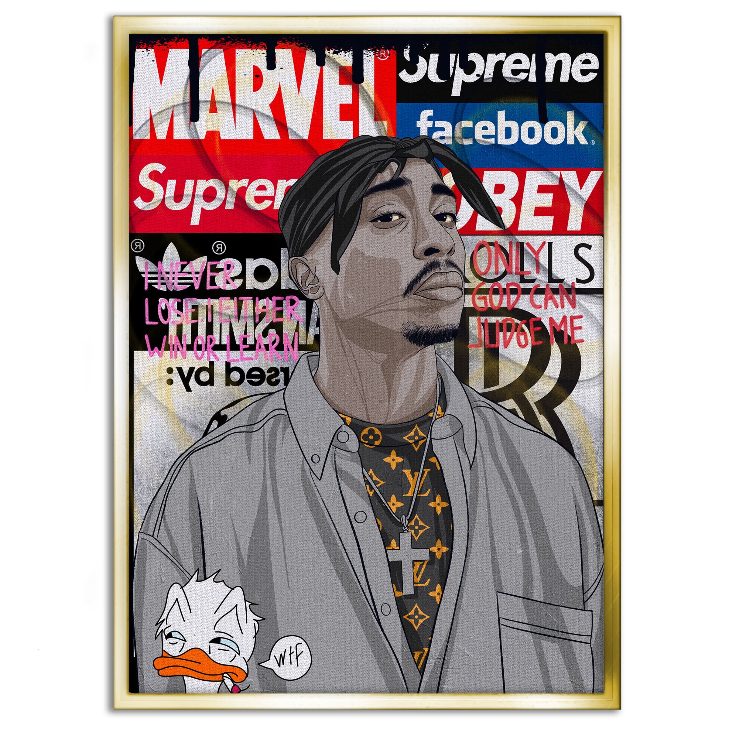 Tupac - Leinwandbild Pop Art Mildwords Canvas