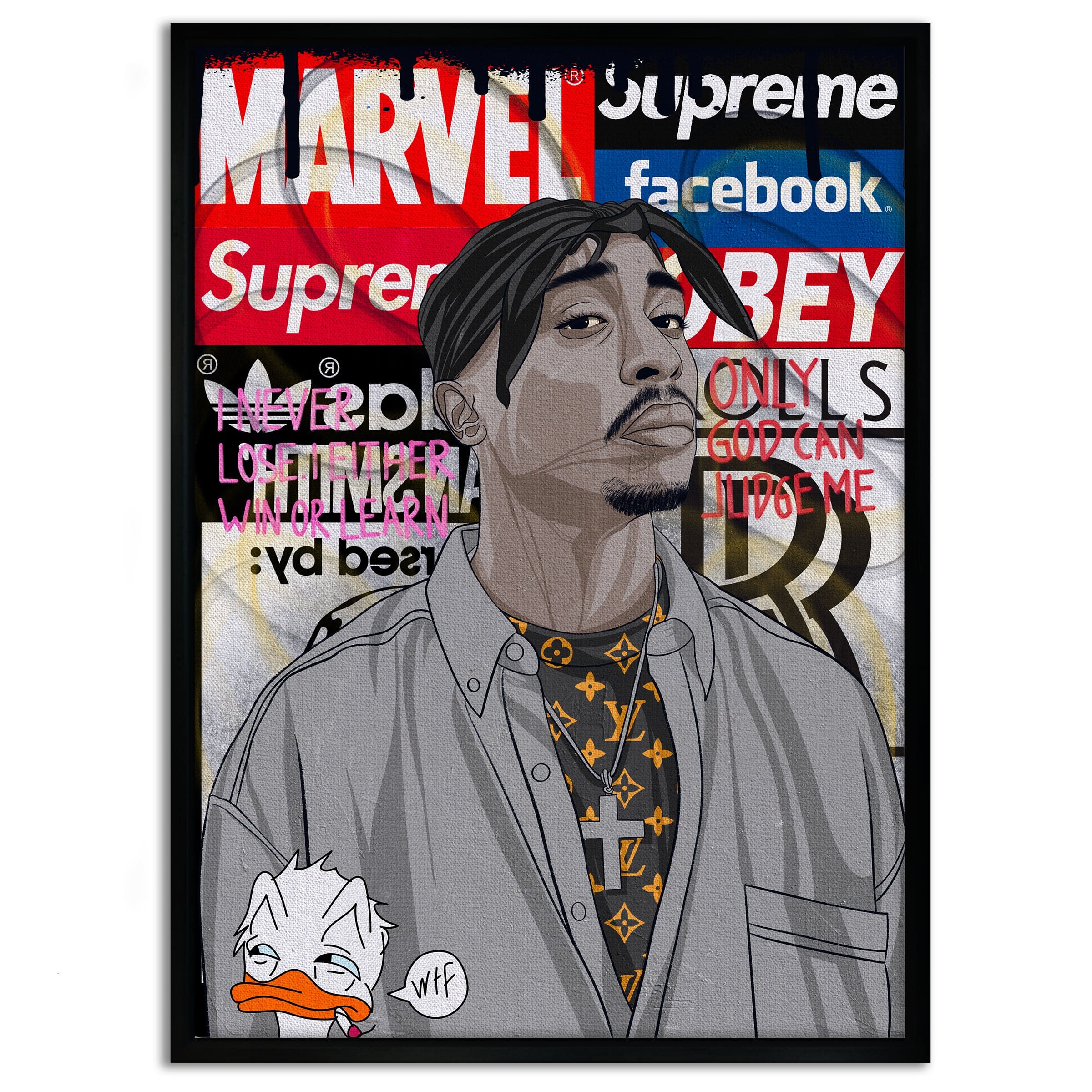 Tupac - Leinwandbild Pop Art Mildwords Canvas