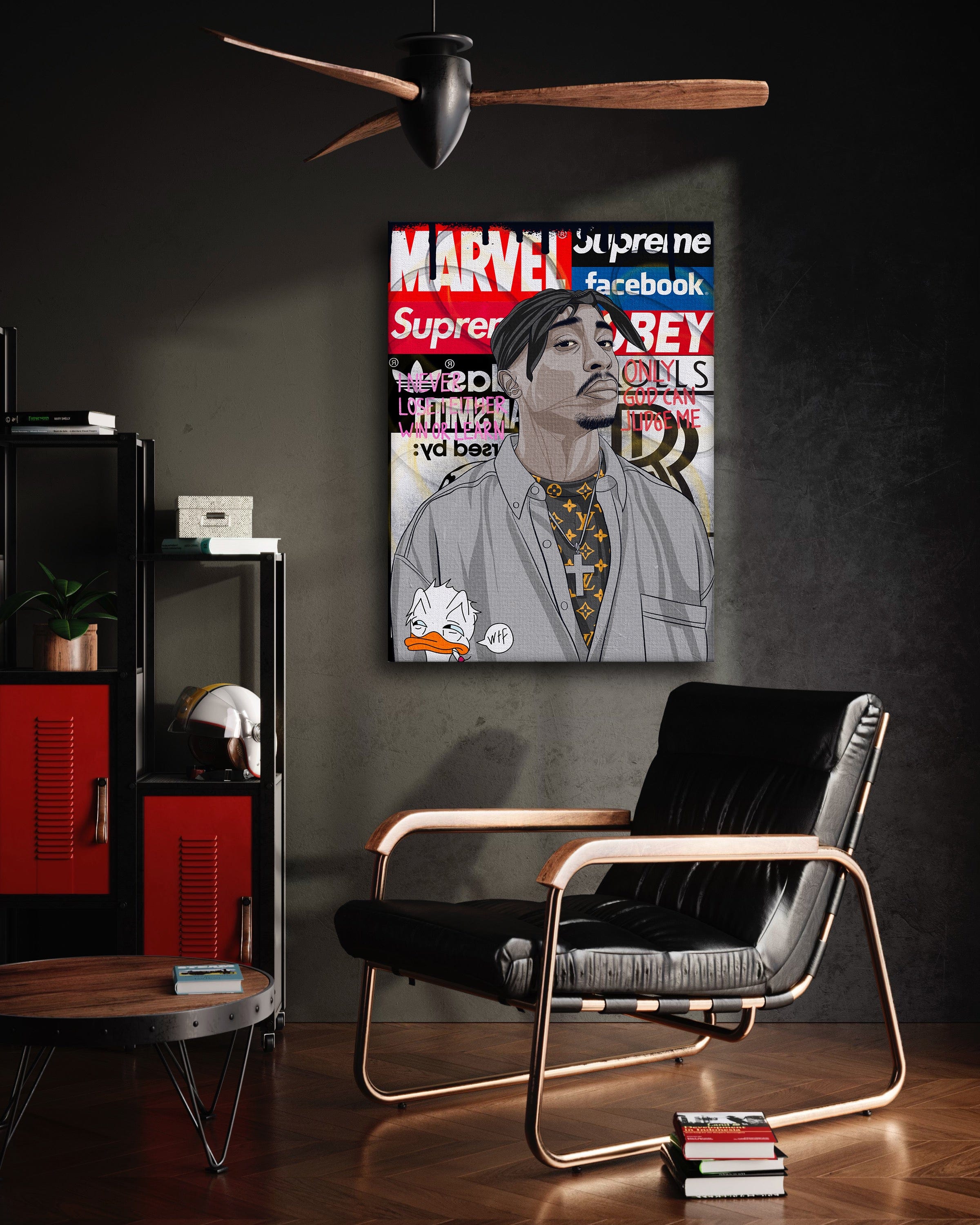 Tupac - Leinwandbild Pop Art Mildwords Canvas