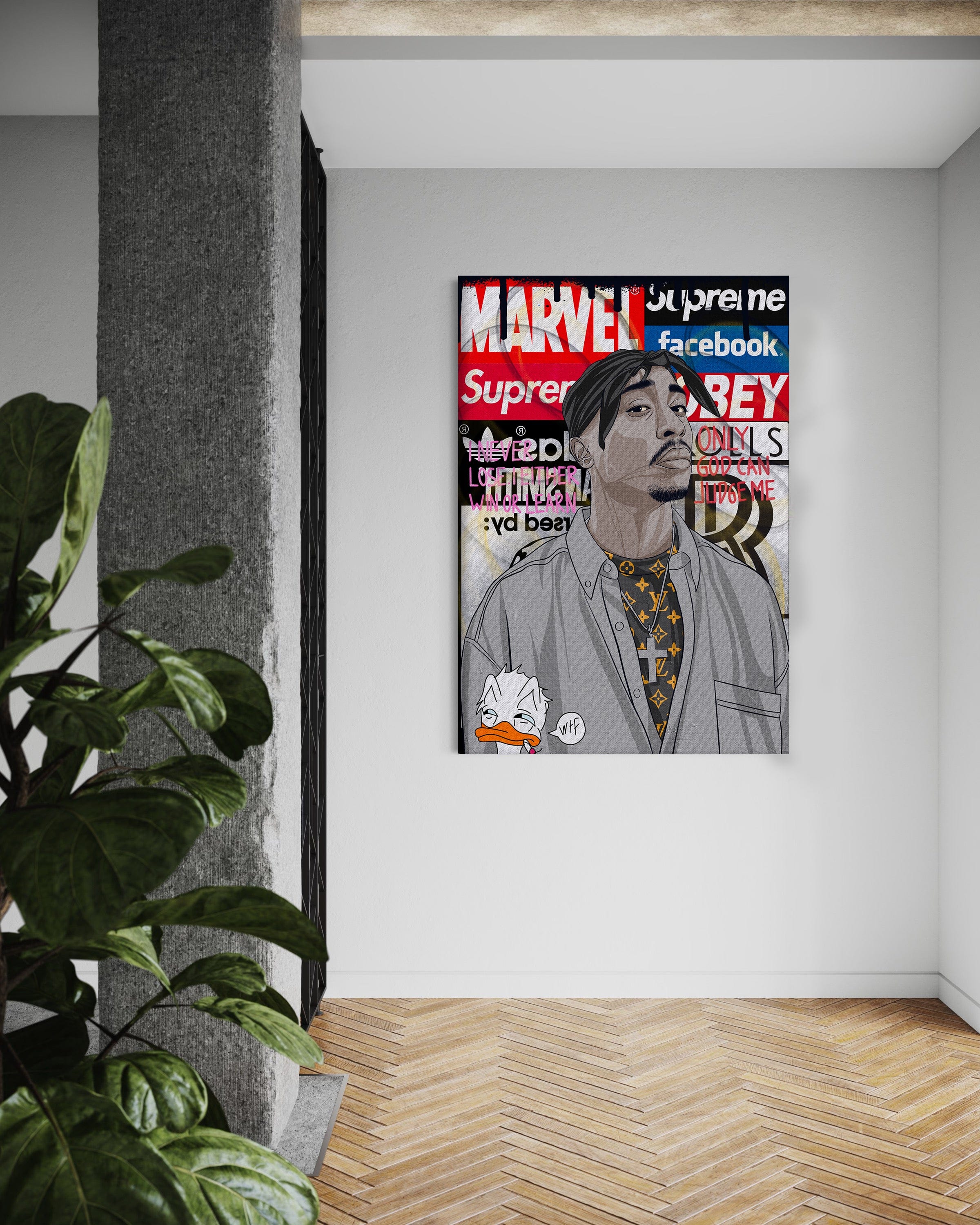 Tupac - Leinwandbild Pop Art Mildwords Canvas