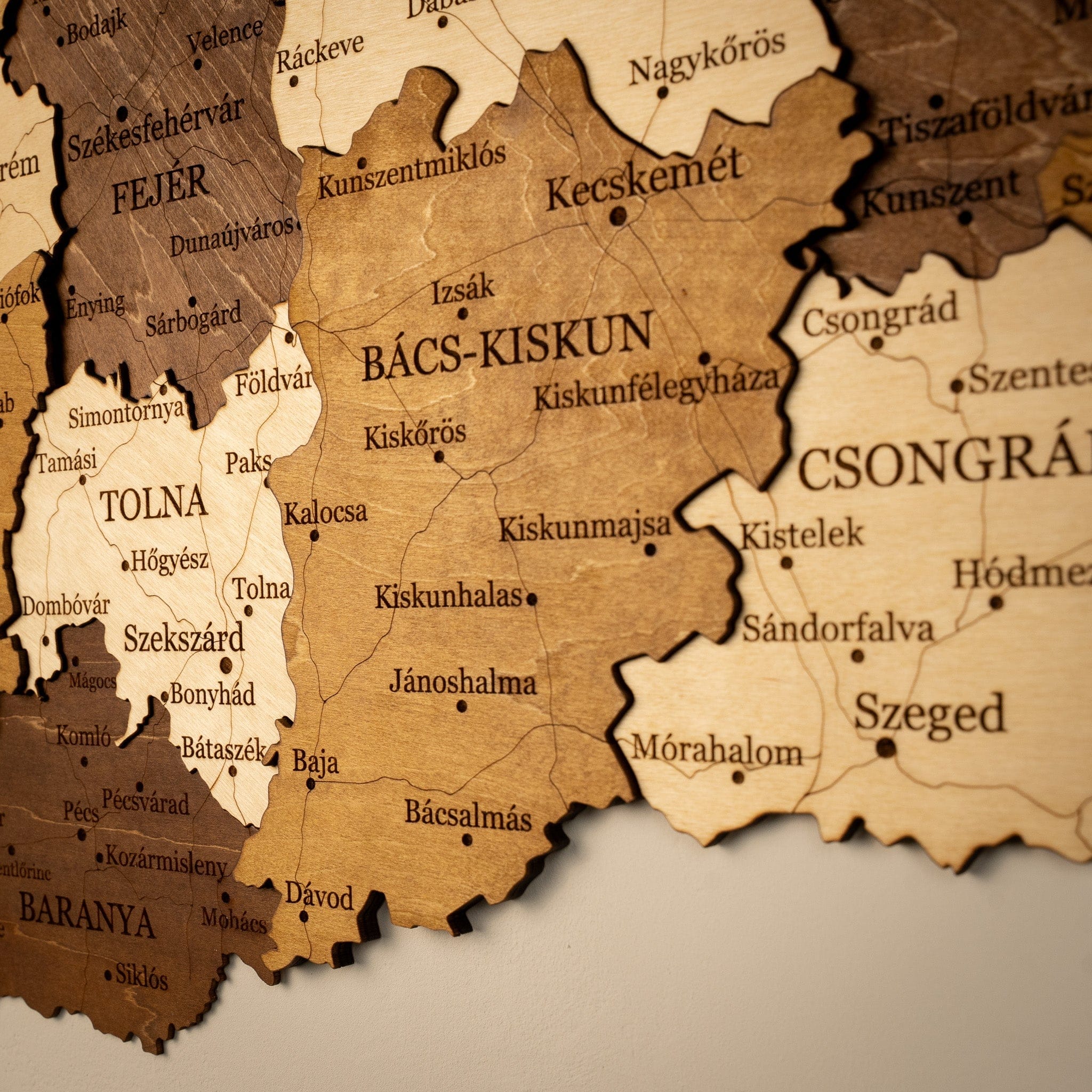 Ungarn 3D Holzkarte The5thFlavour 3D Wooden Country Maps
