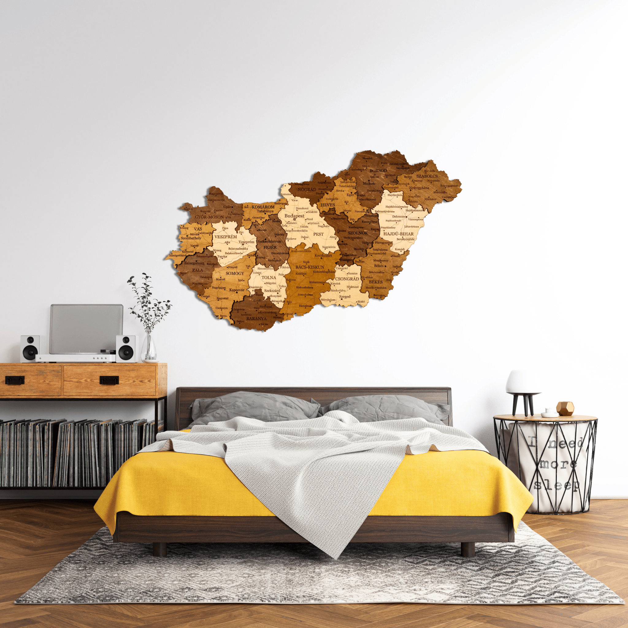 Ungarn 3D Holzkarte The5thFlavour 3D Wooden Country Maps