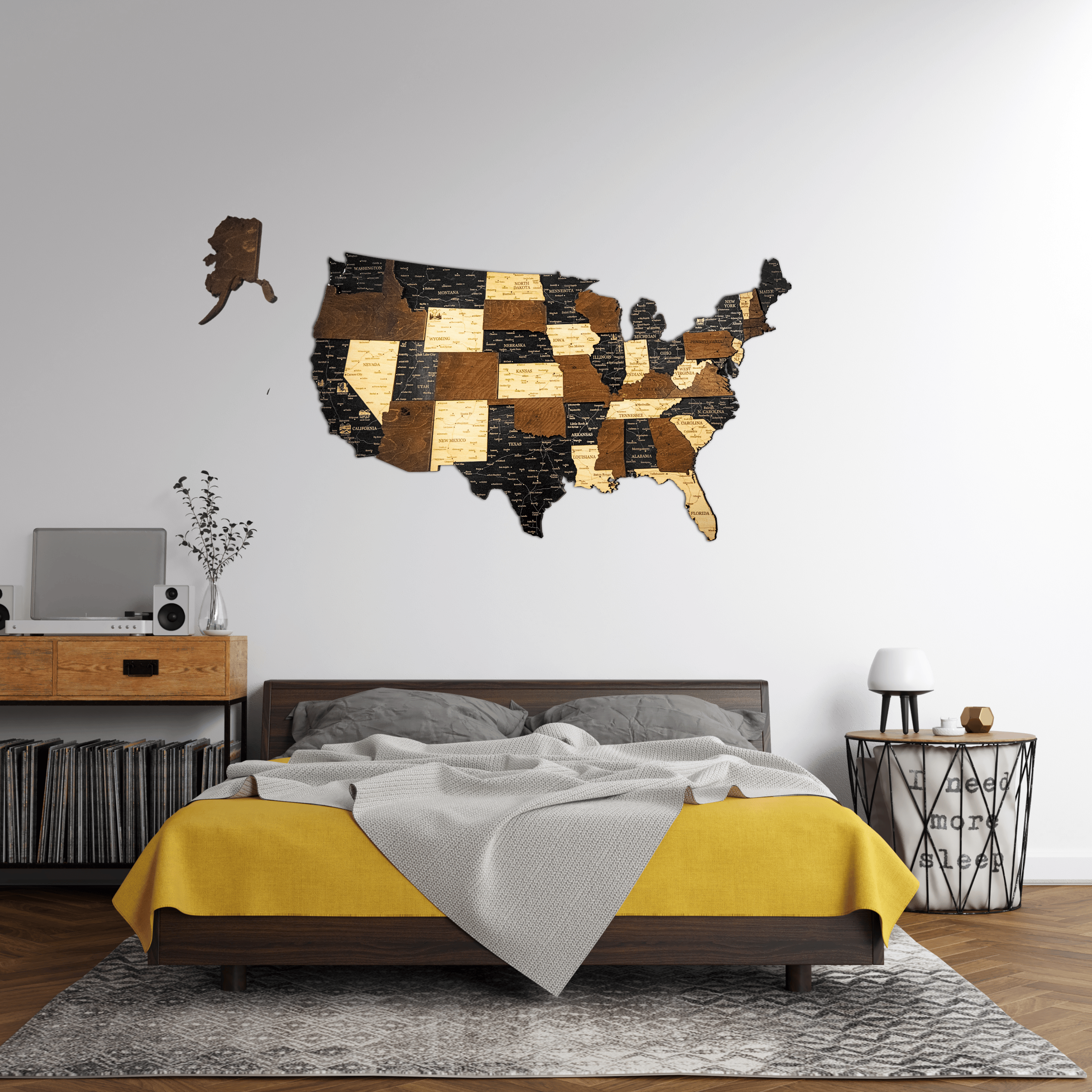 USA 3D Holzkarte The5thFlavour 3D Wooden Country Maps