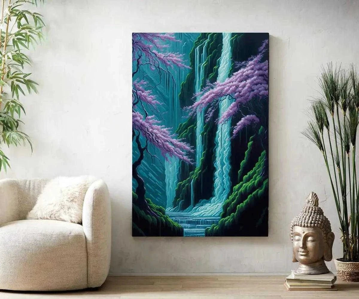 Waterfall - Leinwandbild Japanisch SimpleCanvas Canvas