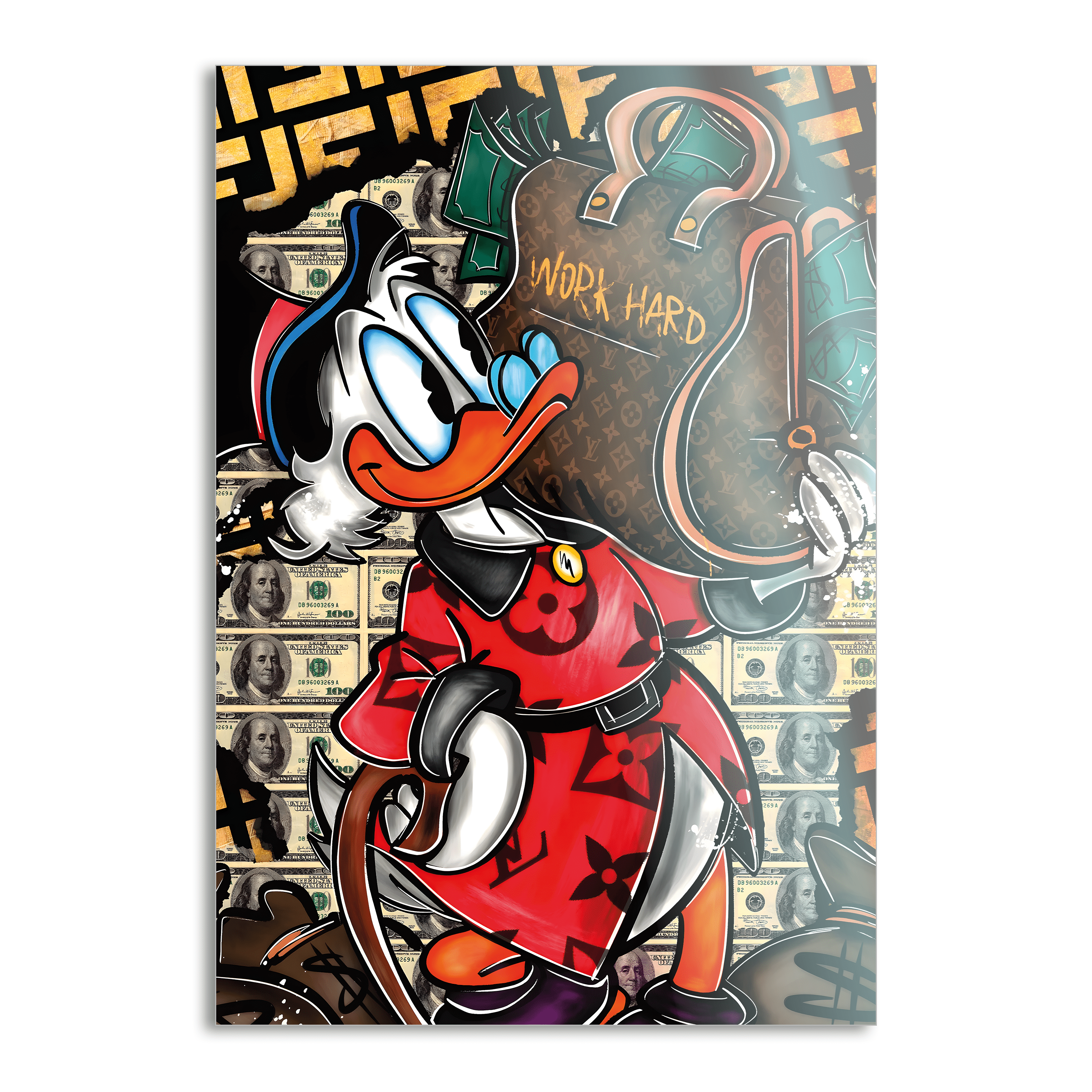 Work Hard Dagobert - Leinwandbild Pop Art / Motivation SimpleCanvas Canvas