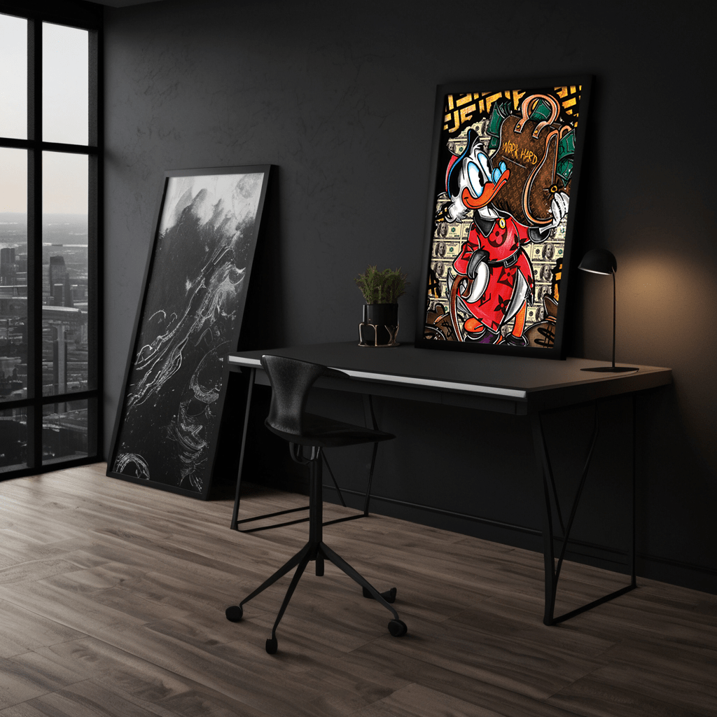 Work Hard Dagobert - Leinwandbild Pop Art / Motivation SimpleCanvas Canvas