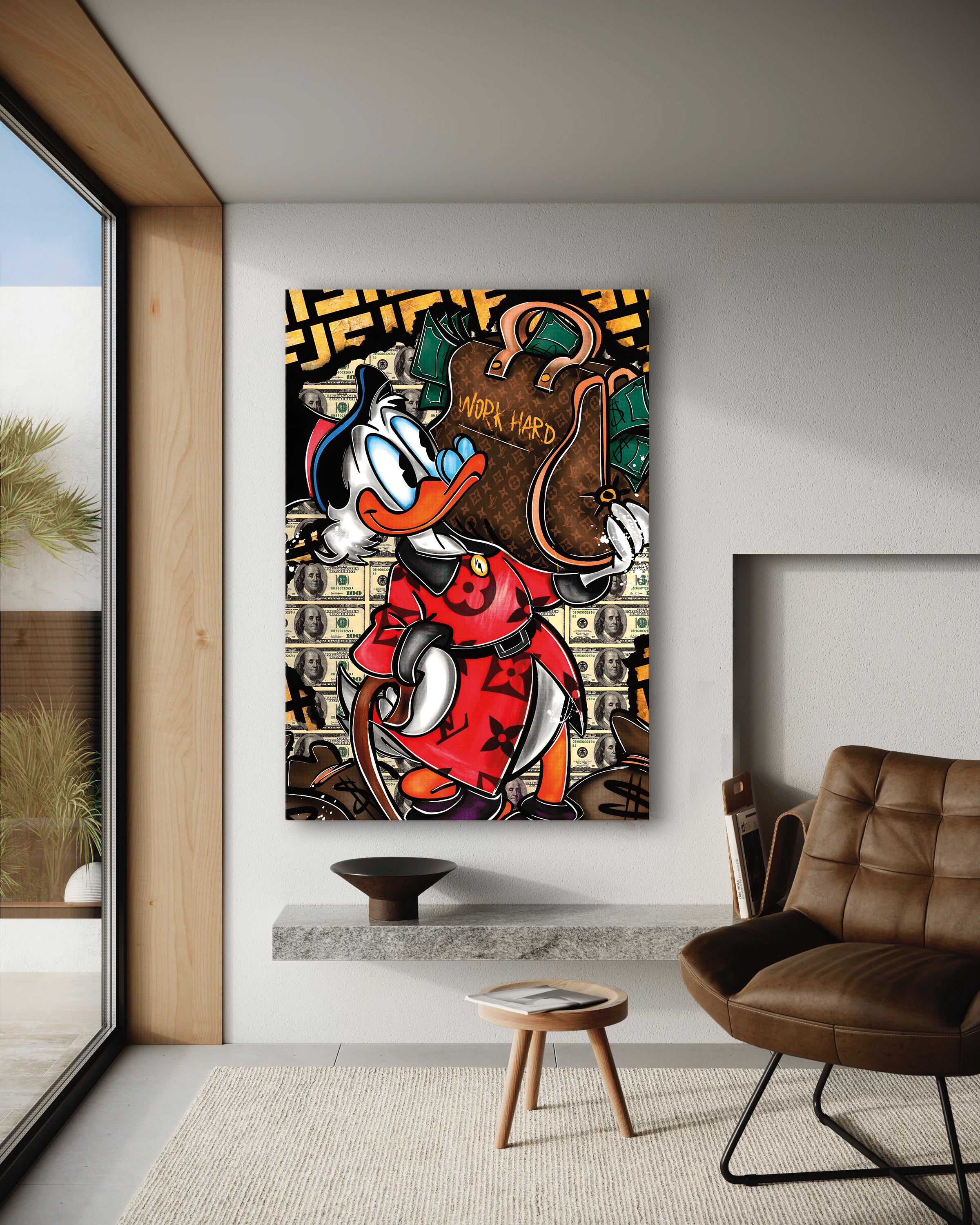 Work Hard Dagobert - Leinwandbild Pop Art / Motivation SimpleCanvas Canvas