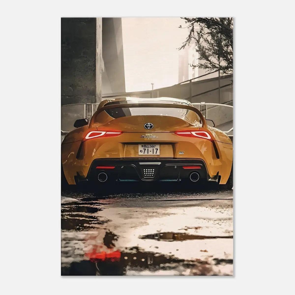 Yellow Supra - Auto Leinwandbild - - 120x160 cm 150x200 cm 20x30 cm 40x60 cm 60x90 cm 80x120 cm Art exhibit auto wandbilder canvas car poster cars wall art Foto auf Leinwand Home Decor jdm leinwandbilder leinwanddeko nissan gtr wallpaper nissan gtr wandbild Office decor picture pop art supra poster supra wall art supra wandbild wall art wandbilder yellow