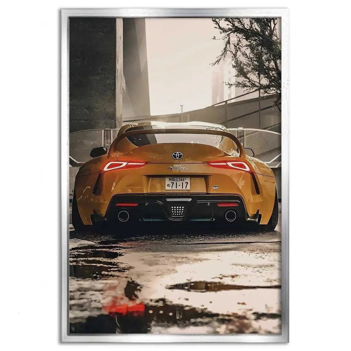 Yellow Supra - Auto Leinwandbild - - 120x160 cm 150x200 cm 20x30 cm 40x60 cm 60x90 cm 80x120 cm Art exhibit auto wandbilder canvas car poster cars wall art Foto auf Leinwand Home Decor jdm leinwandbilder leinwanddeko nissan gtr wallpaper nissan gtr wandbild Office decor picture pop art supra poster supra wall art supra wandbild wall art wandbilder yellow