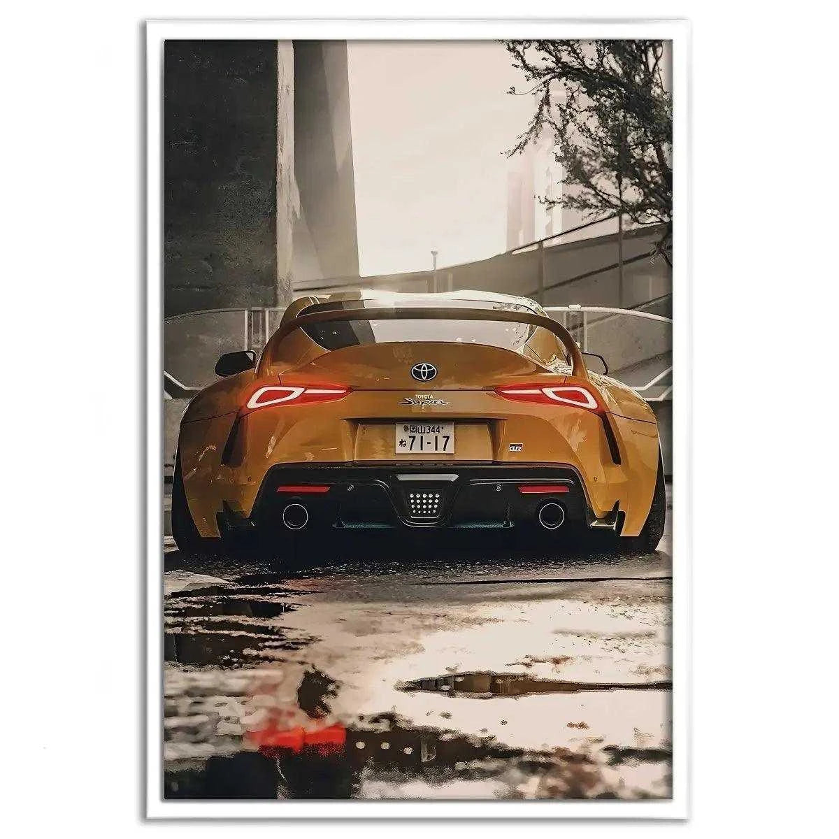 Yellow Supra - Auto Leinwandbild - - 120x160 cm 150x200 cm 20x30 cm 40x60 cm 60x90 cm 80x120 cm Art exhibit auto wandbilder canvas car poster cars wall art Foto auf Leinwand Home Decor jdm leinwandbilder leinwanddeko nissan gtr wallpaper nissan gtr wandbild Office decor picture pop art supra poster supra wall art supra wandbild wall art wandbilder yellow