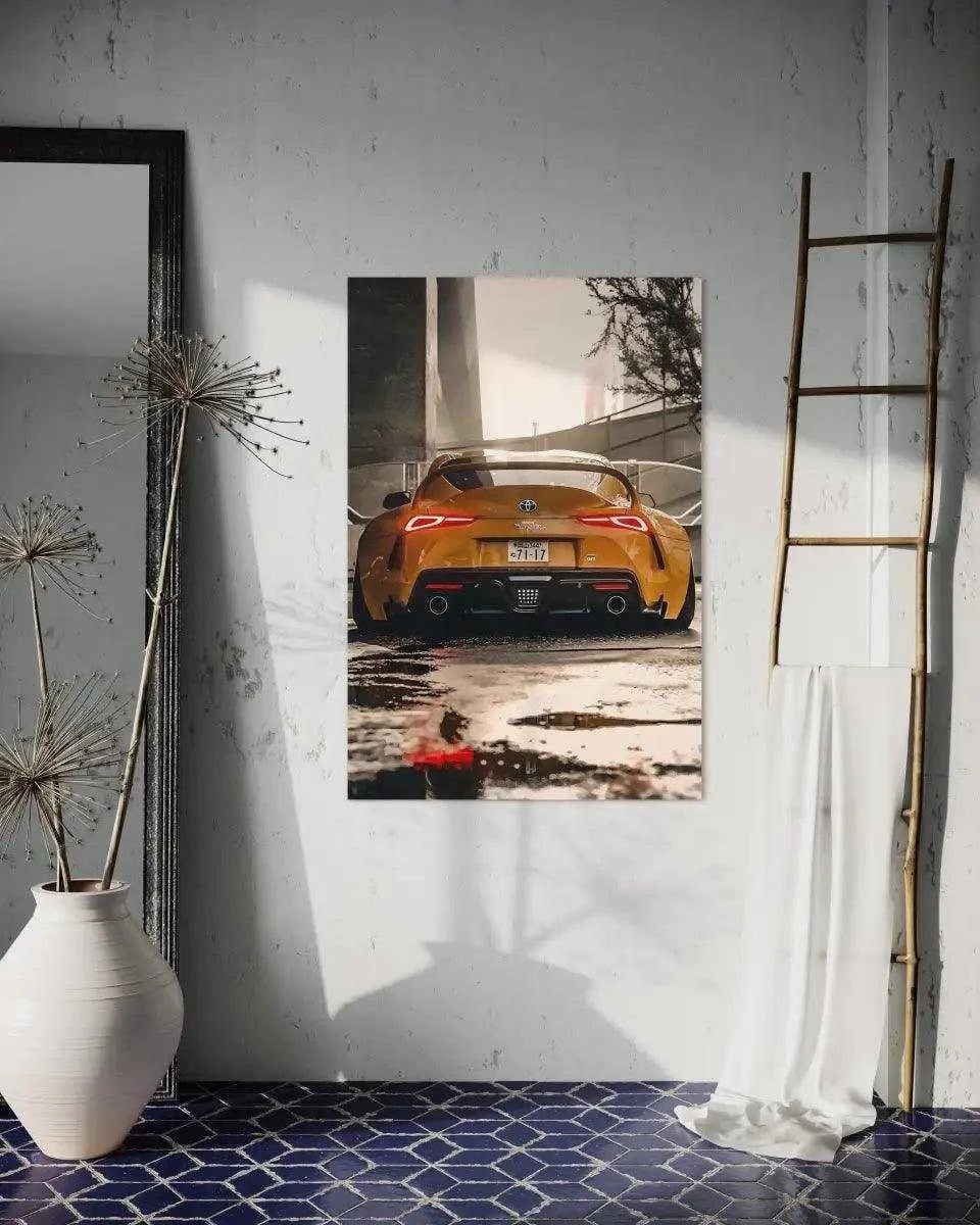 Yellow Supra - Auto Leinwandbild - - 120x160 cm 150x200 cm 20x30 cm 40x60 cm 60x90 cm 80x120 cm Art exhibit auto wandbilder canvas car poster cars wall art Foto auf Leinwand Home Decor jdm leinwandbilder leinwanddeko nissan gtr wallpaper nissan gtr wandbild Office decor picture pop art supra poster supra wall art supra wandbild wall art wandbilder yellow