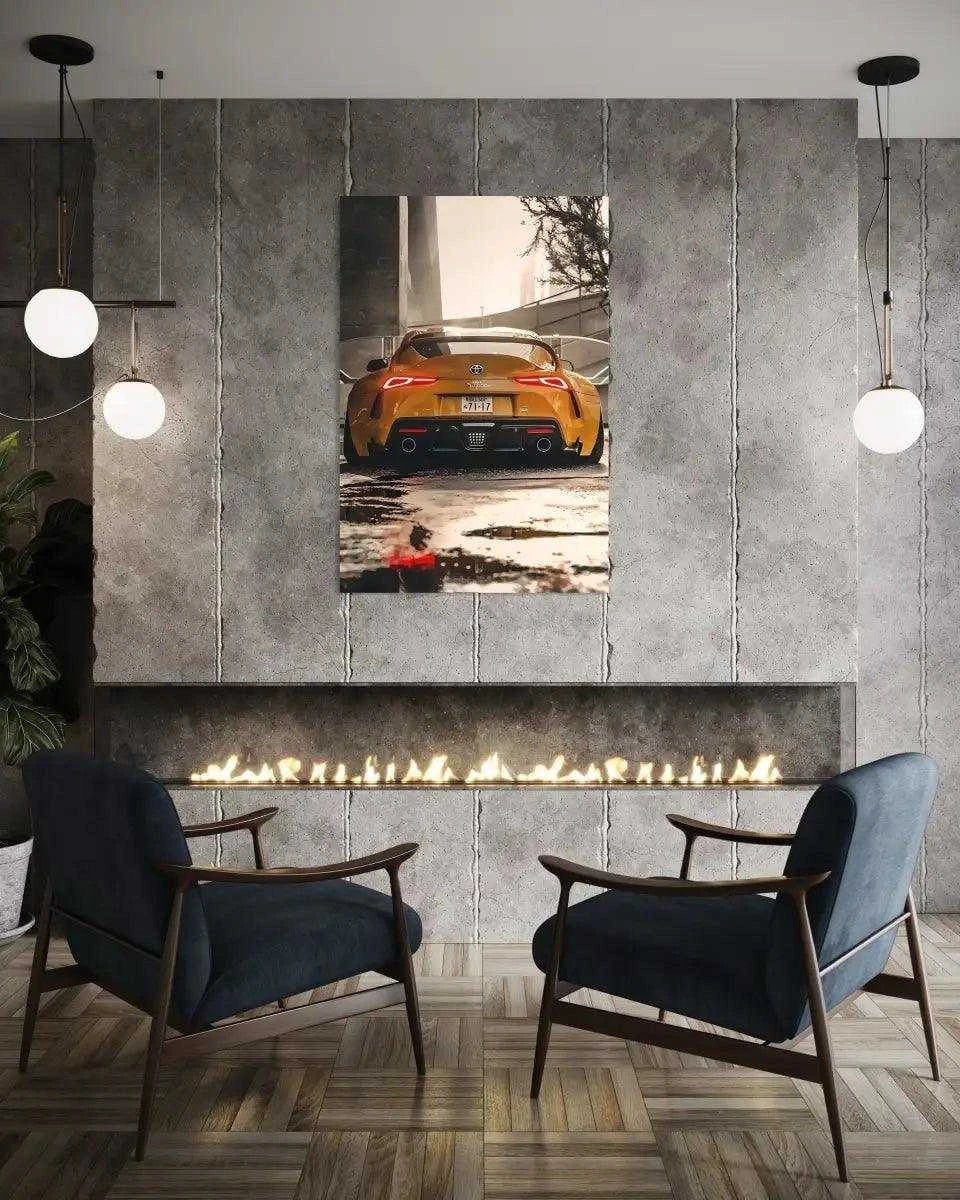 Yellow Supra - Auto Leinwandbild - - 120x160 cm 150x200 cm 20x30 cm 40x60 cm 60x90 cm 80x120 cm Art exhibit auto wandbilder canvas car poster cars wall art Foto auf Leinwand Home Decor jdm leinwandbilder leinwanddeko nissan gtr wallpaper nissan gtr wandbild Office decor picture pop art supra poster supra wall art supra wandbild wall art wandbilder yellow