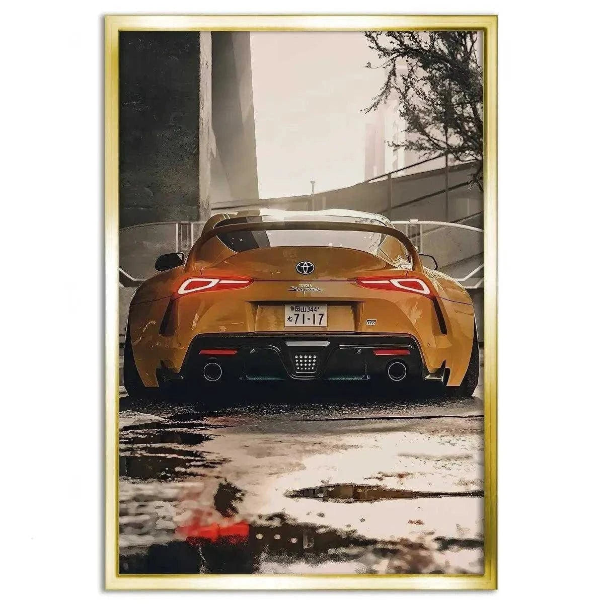 Yellow Supra - Auto Leinwandbild SimpleCanvas Canvas