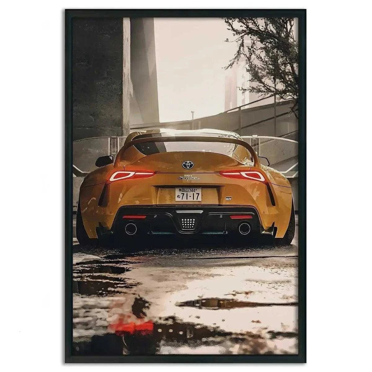 Yellow Supra - Auto Leinwandbild SimpleCanvas Canvas
