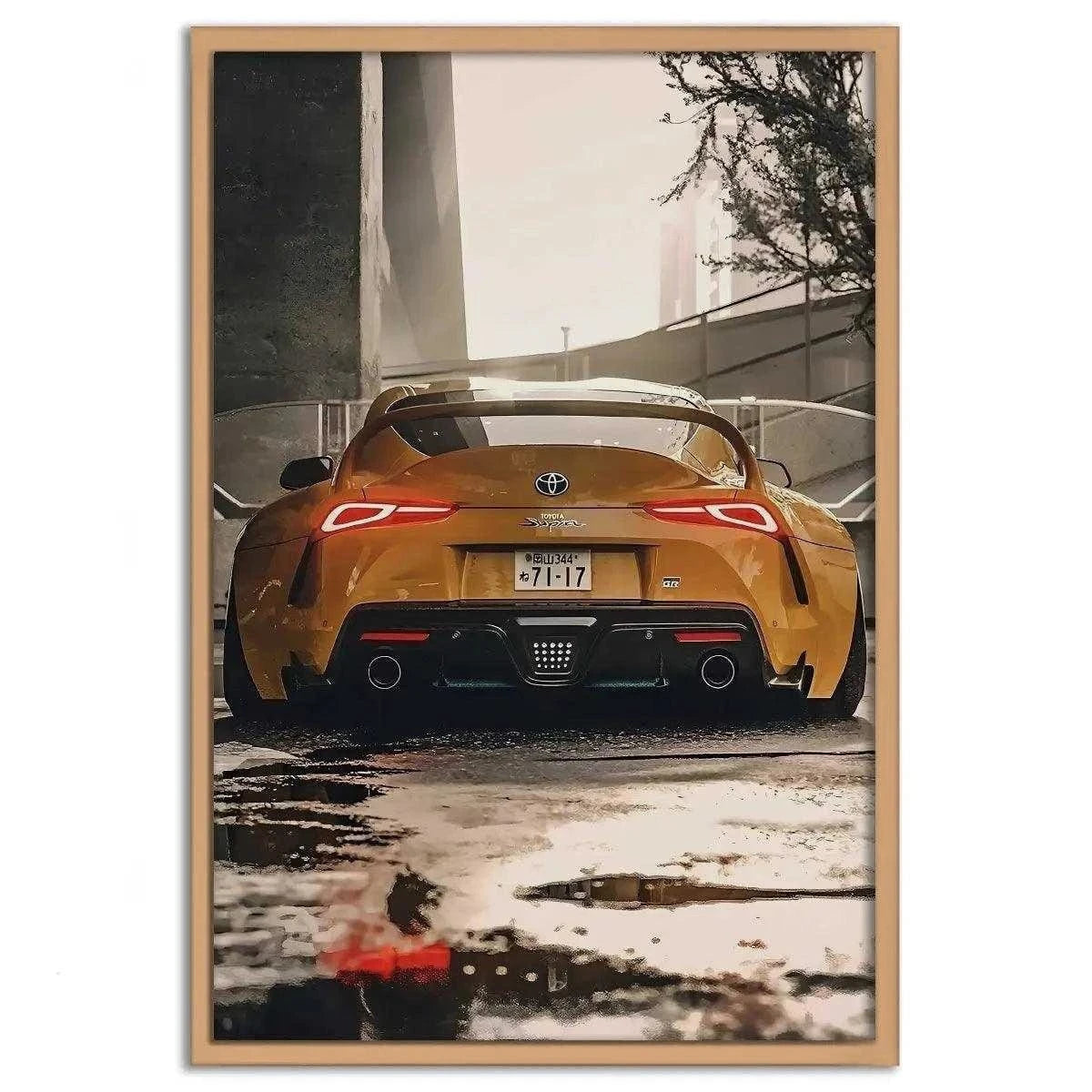 Yellow Supra - Auto Leinwandbild SimpleCanvas Canvas