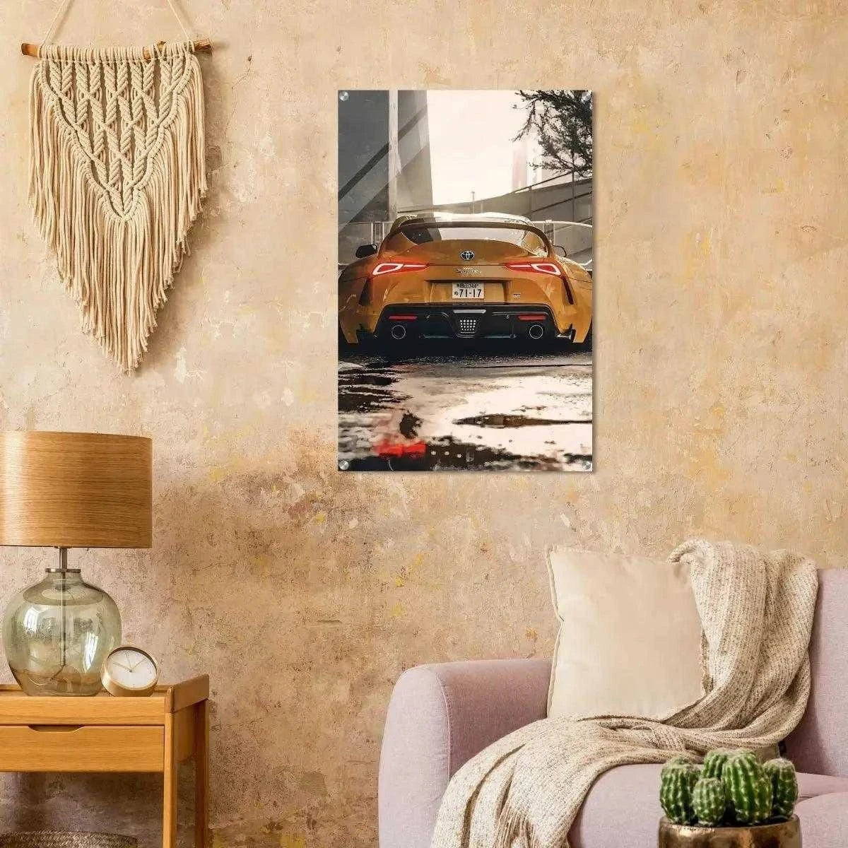 Yellow Supra - Auto Leinwandbild SimpleCanvas Canvas