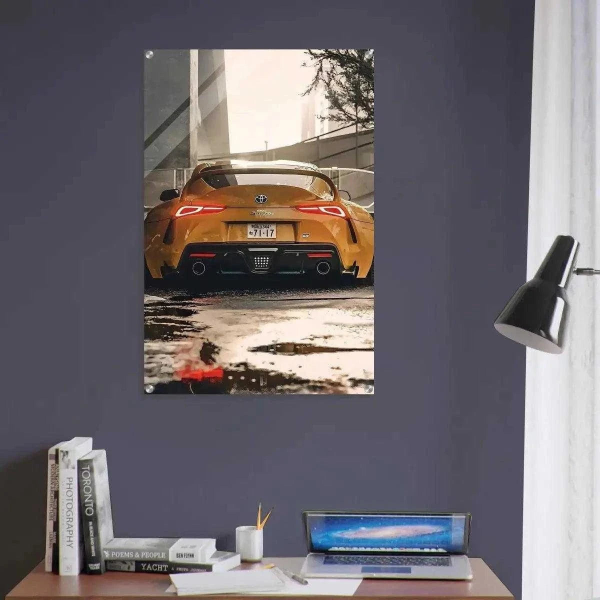 Yellow Supra - Auto Leinwandbild SimpleCanvas Canvas