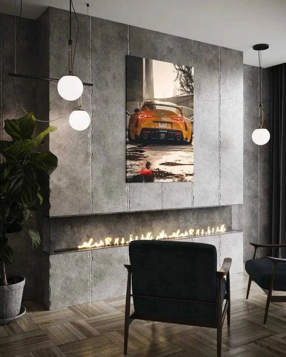 Yellow Supra - Auto Leinwandbild SimpleCanvas Canvas