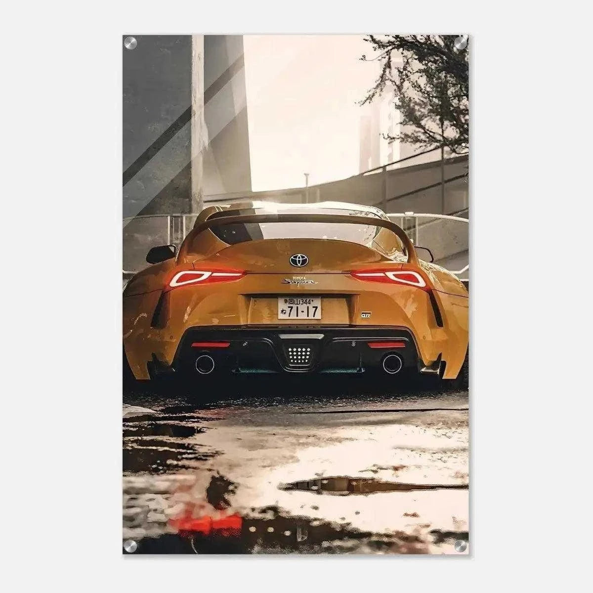 Yellow Supra - Auto Leinwandbild SimpleCanvas Canvas
