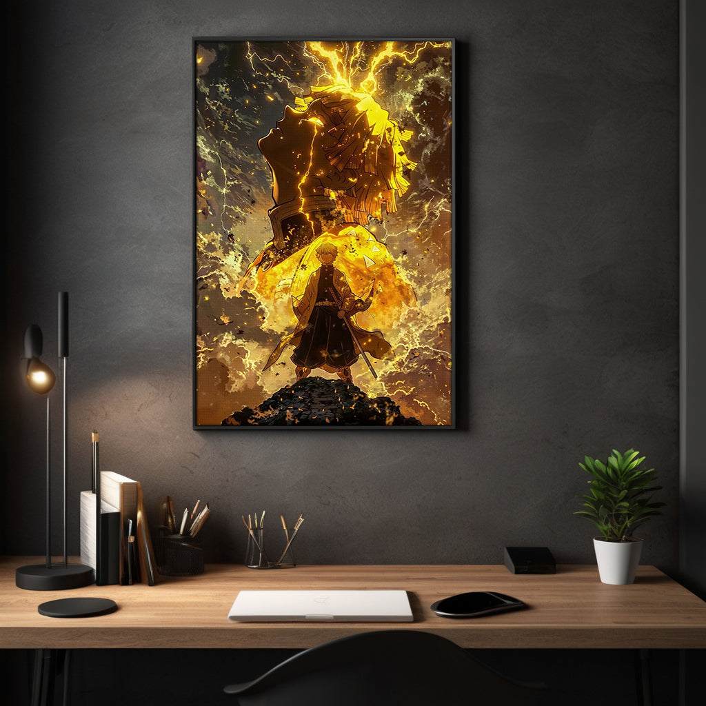 Zenitsu Rage - Demon Slayer - Anime Leinwandbild SimpleCanvas Canvas