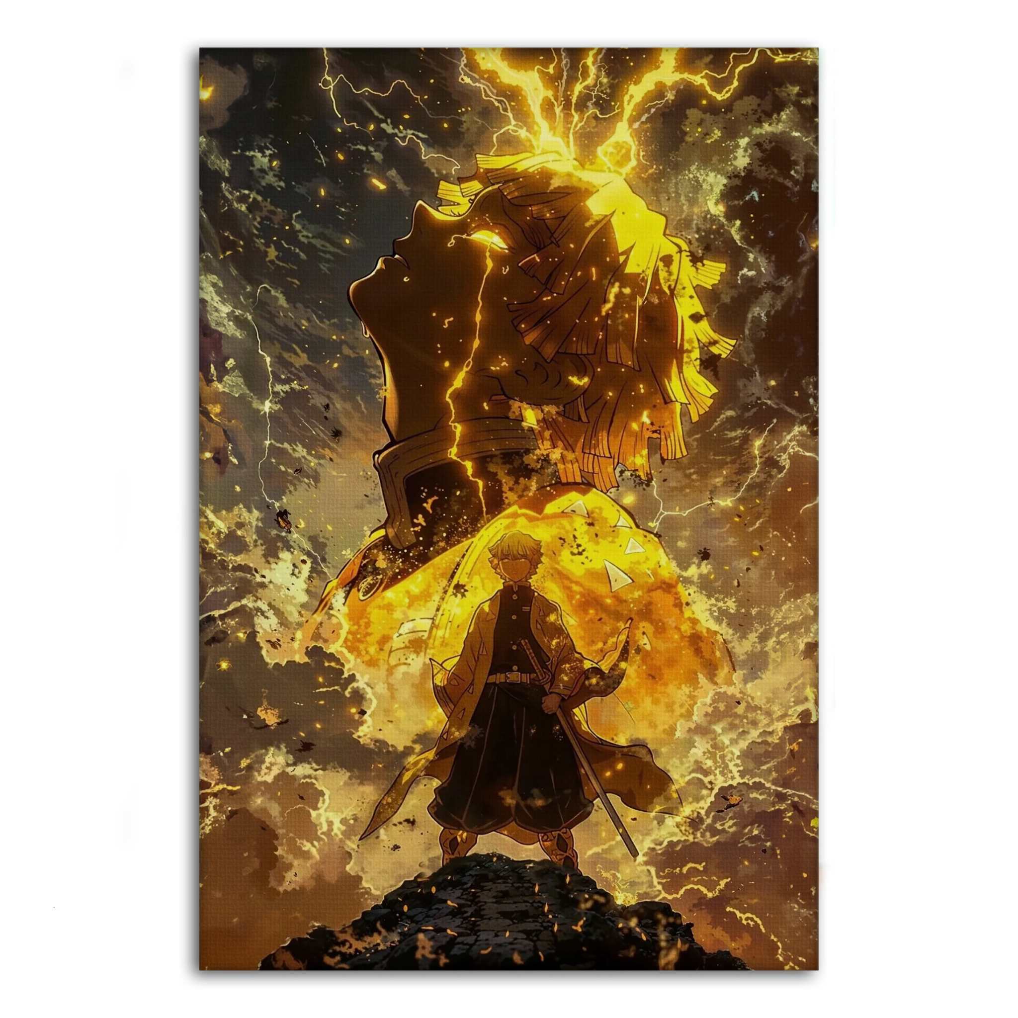 Zenitsu Rage - Demon Slayer - Anime Leinwandbild SimpleCanvas Canvas